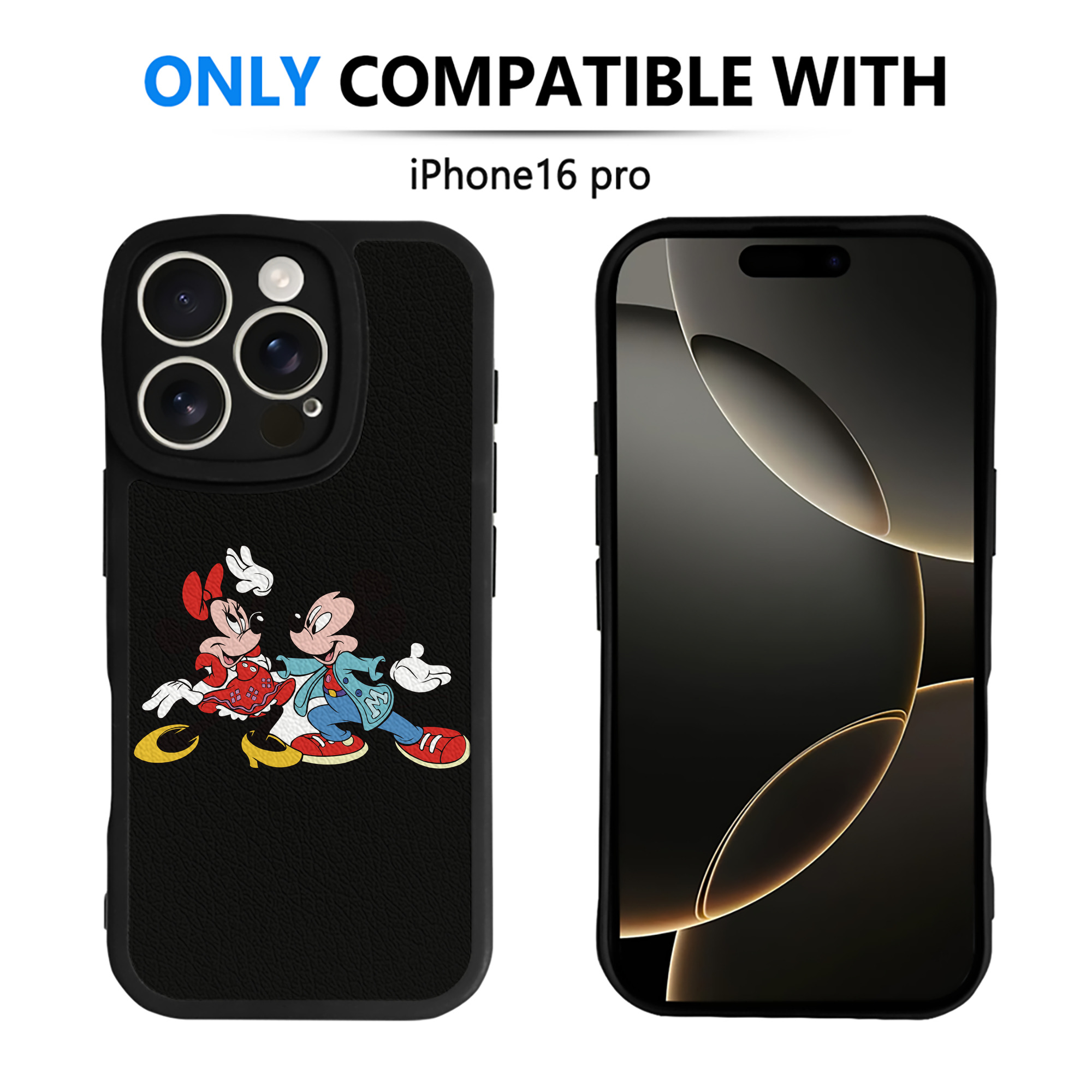 （画像用） ミッキーマウス Mickey Mouse 【iPhone 16シリーズ対応】シリコンスマホケース（レザー調） 材質：シリコン